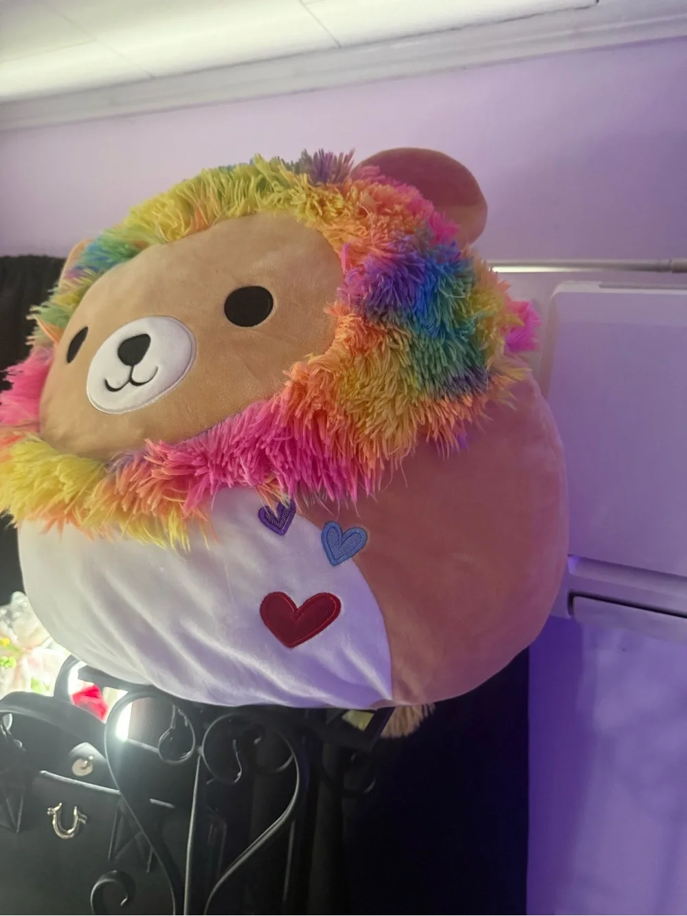 Squishmallows Rainbow Mane Lion Plush Pillow - Multicolor Fur